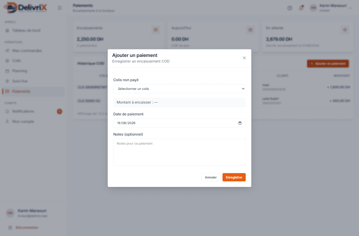 DelivriX — Driver Notifications