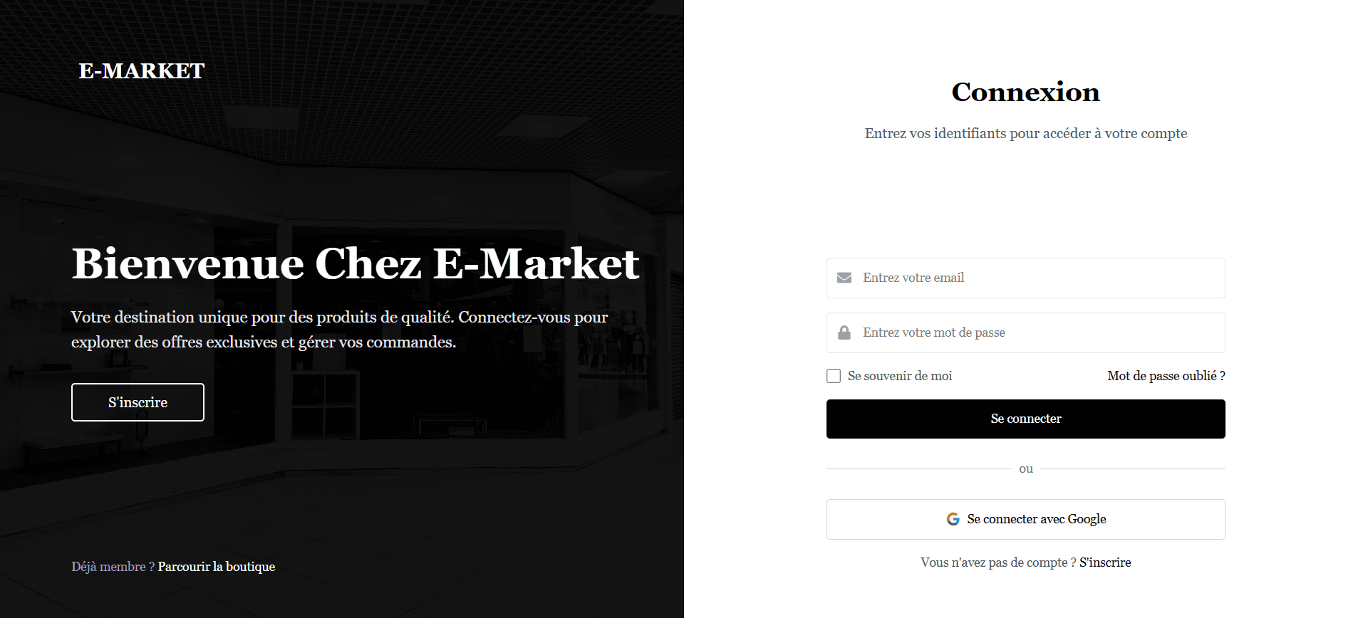 E-Market — Login