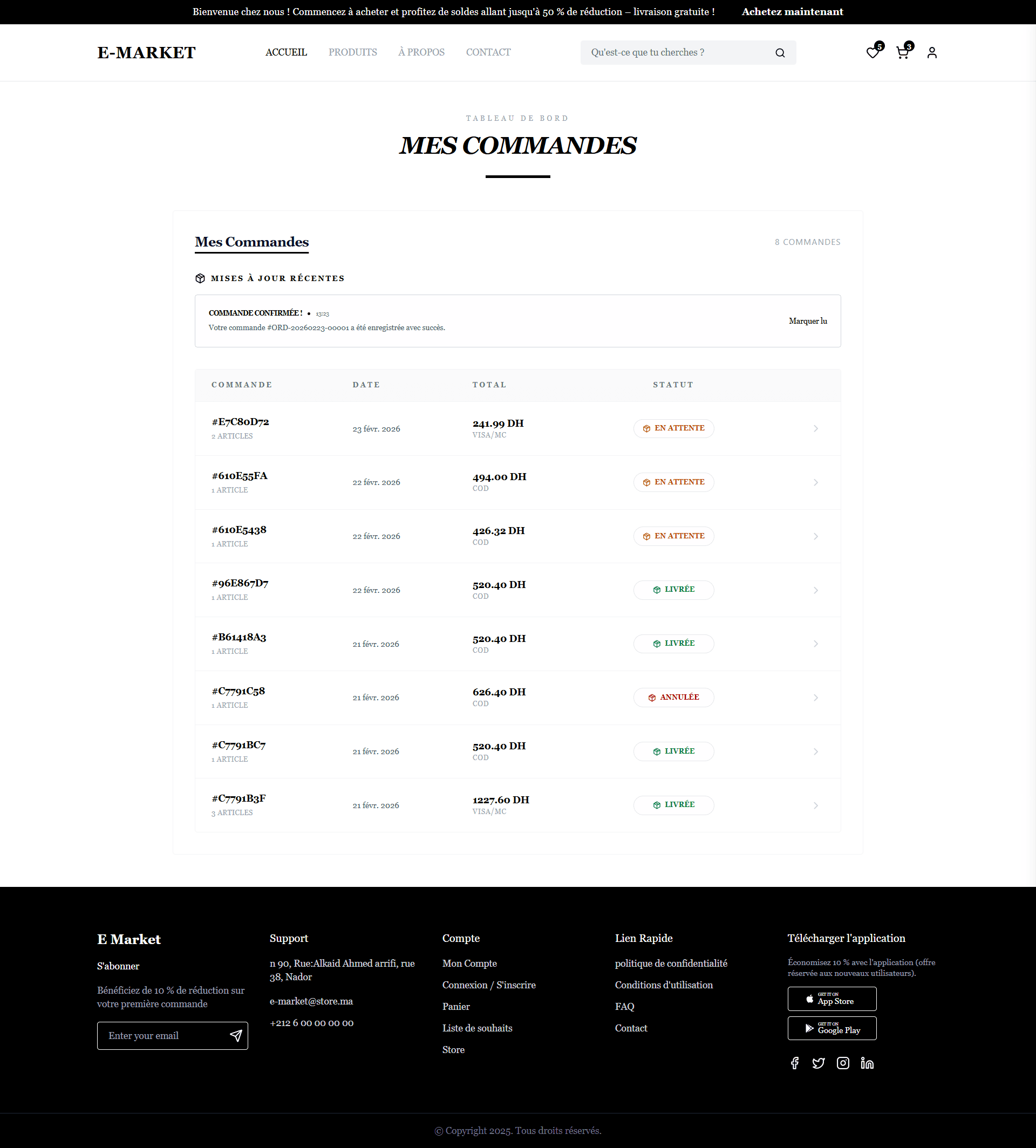 E-Market — Mes Commandes