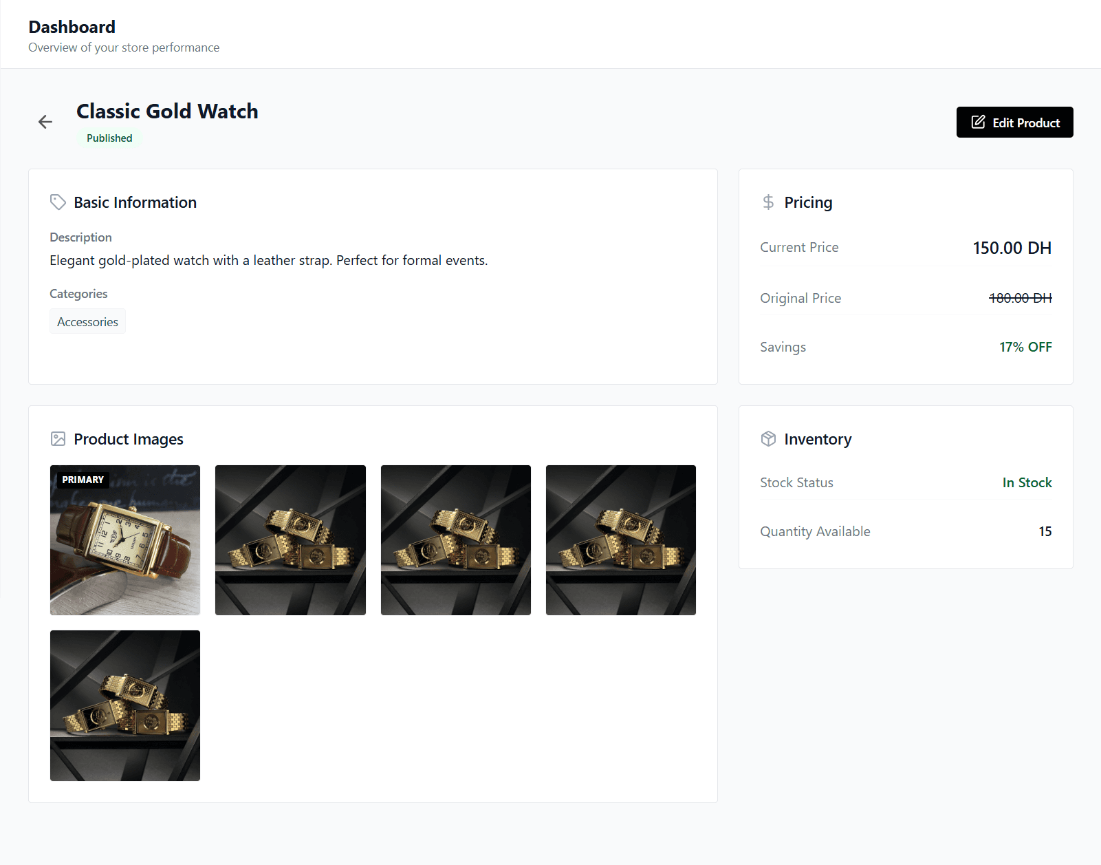 E-Market — Seller Product Details