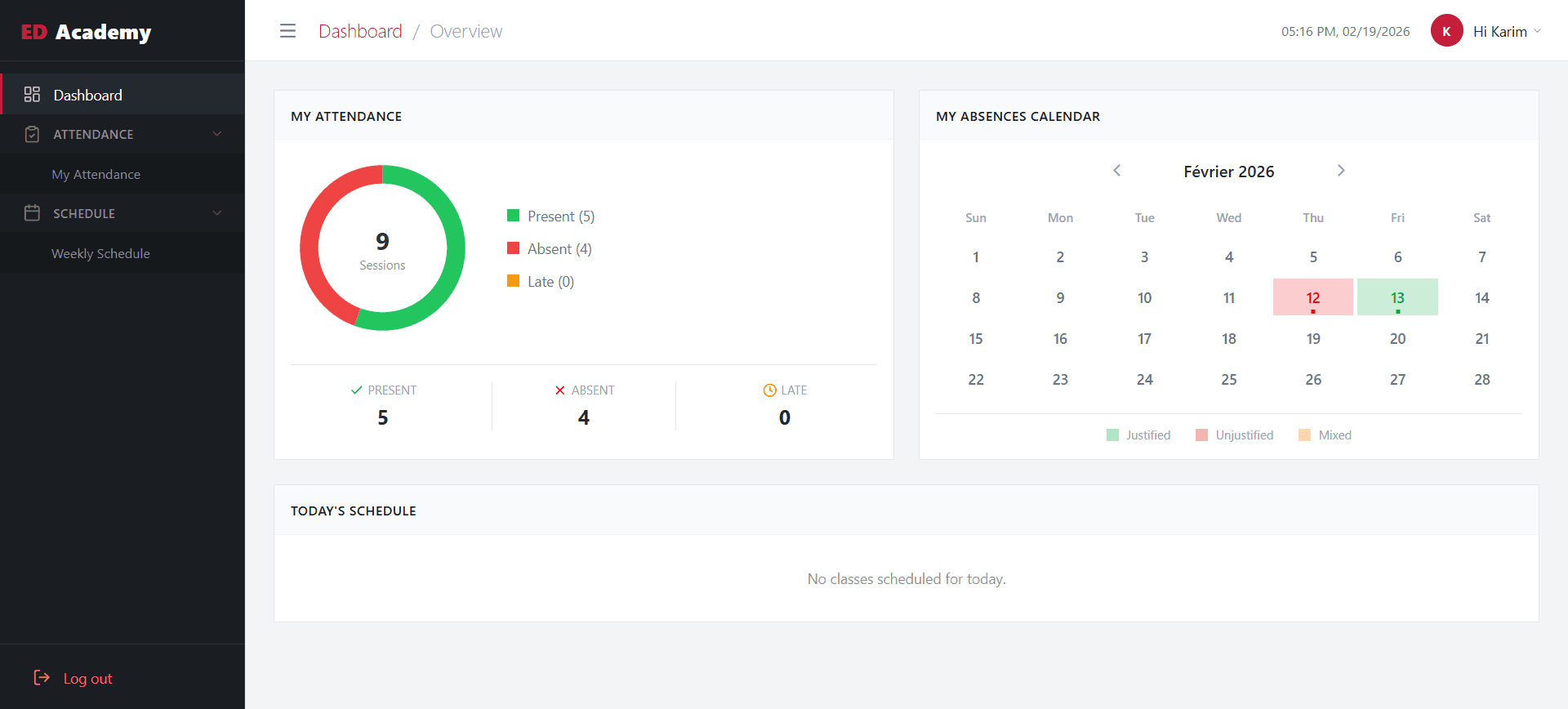 ED-Academy — Student Dashboard