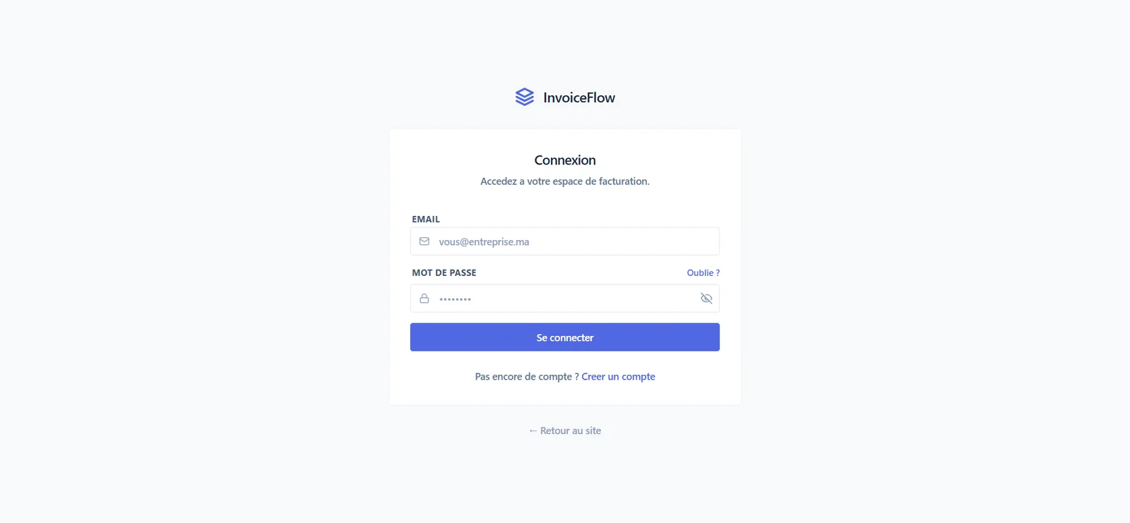 InvoiceFlow login