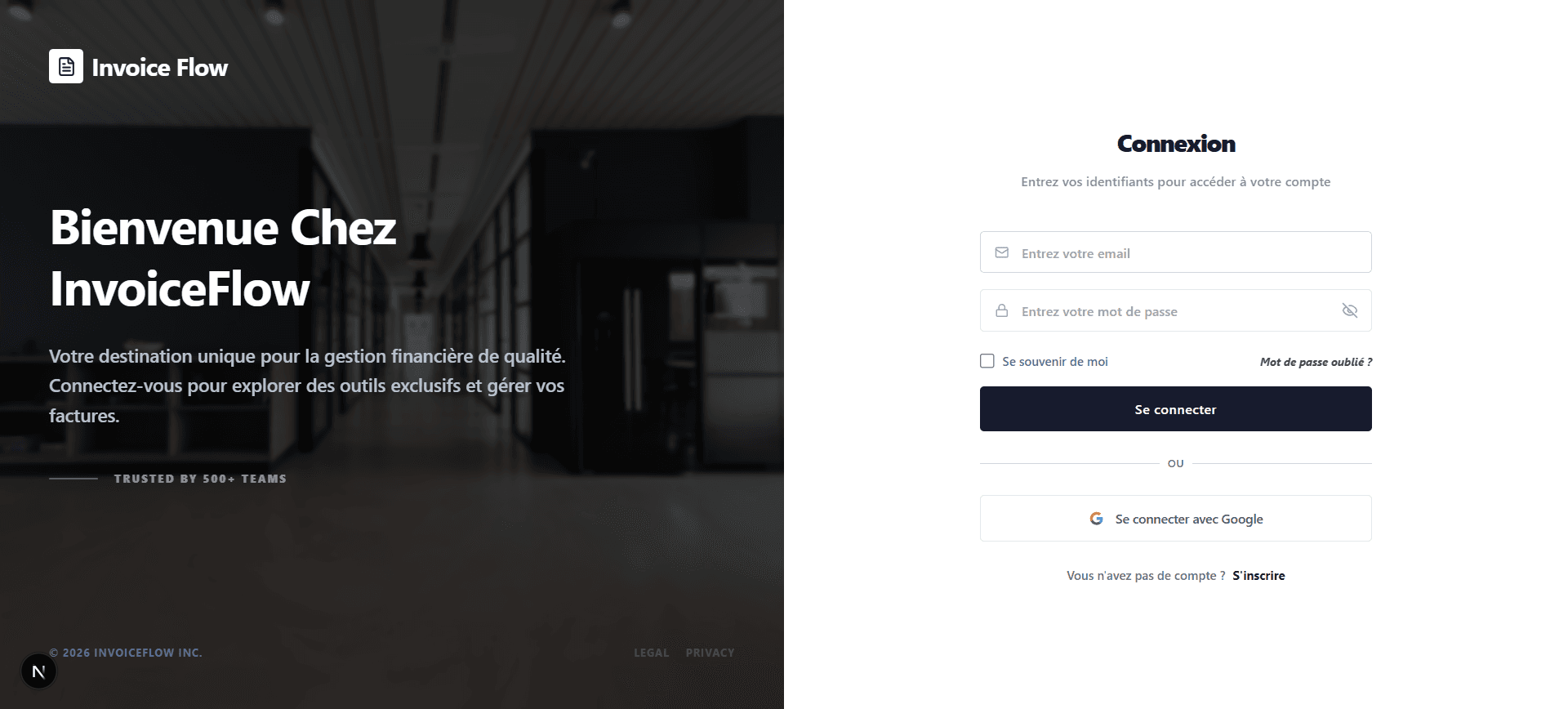 InvoiceFlow — Screencapture Localhost 3001 Login 2026 07 22 18 56 25