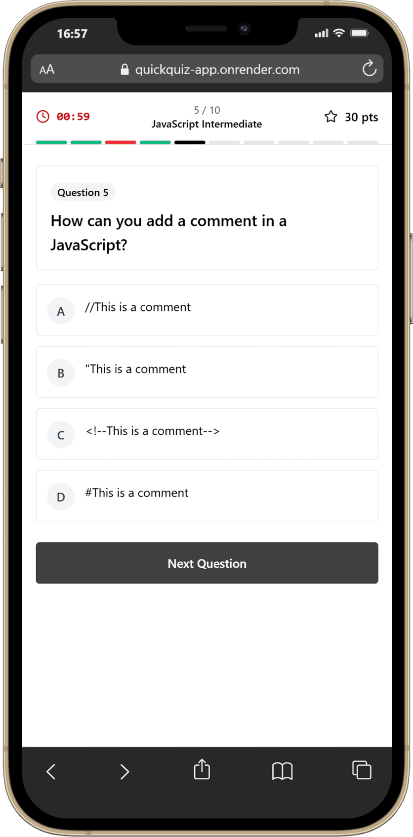 QuickQuiz — Mobile Quiz
