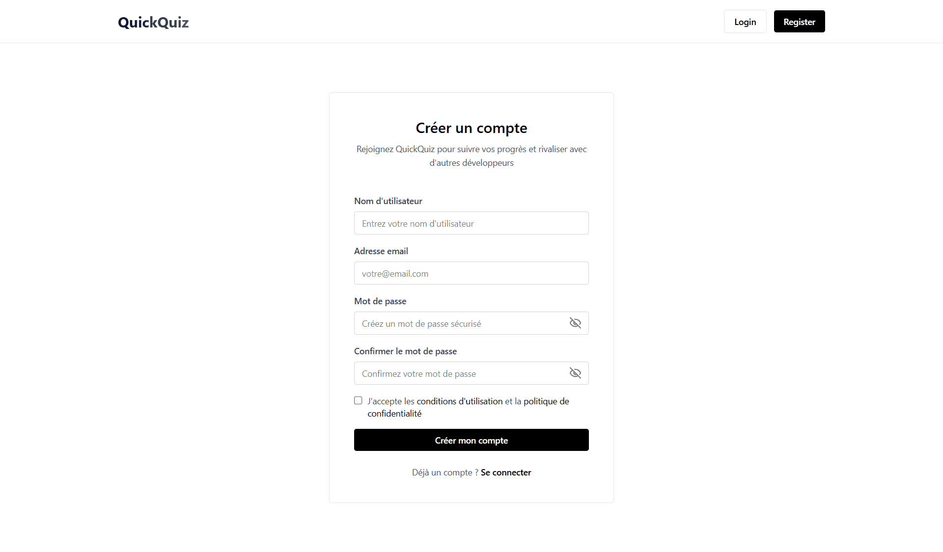 QuickQuiz — Register