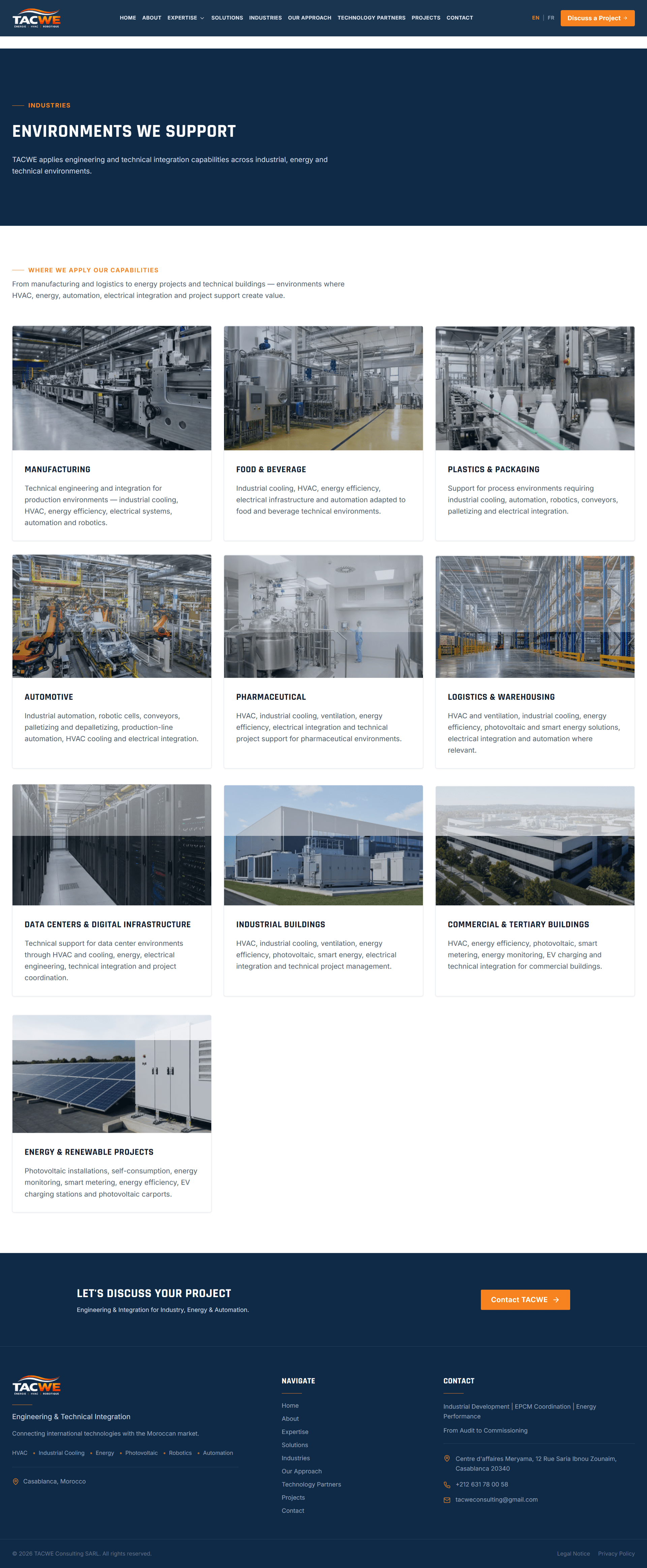 TACWE Consulting — Industries
