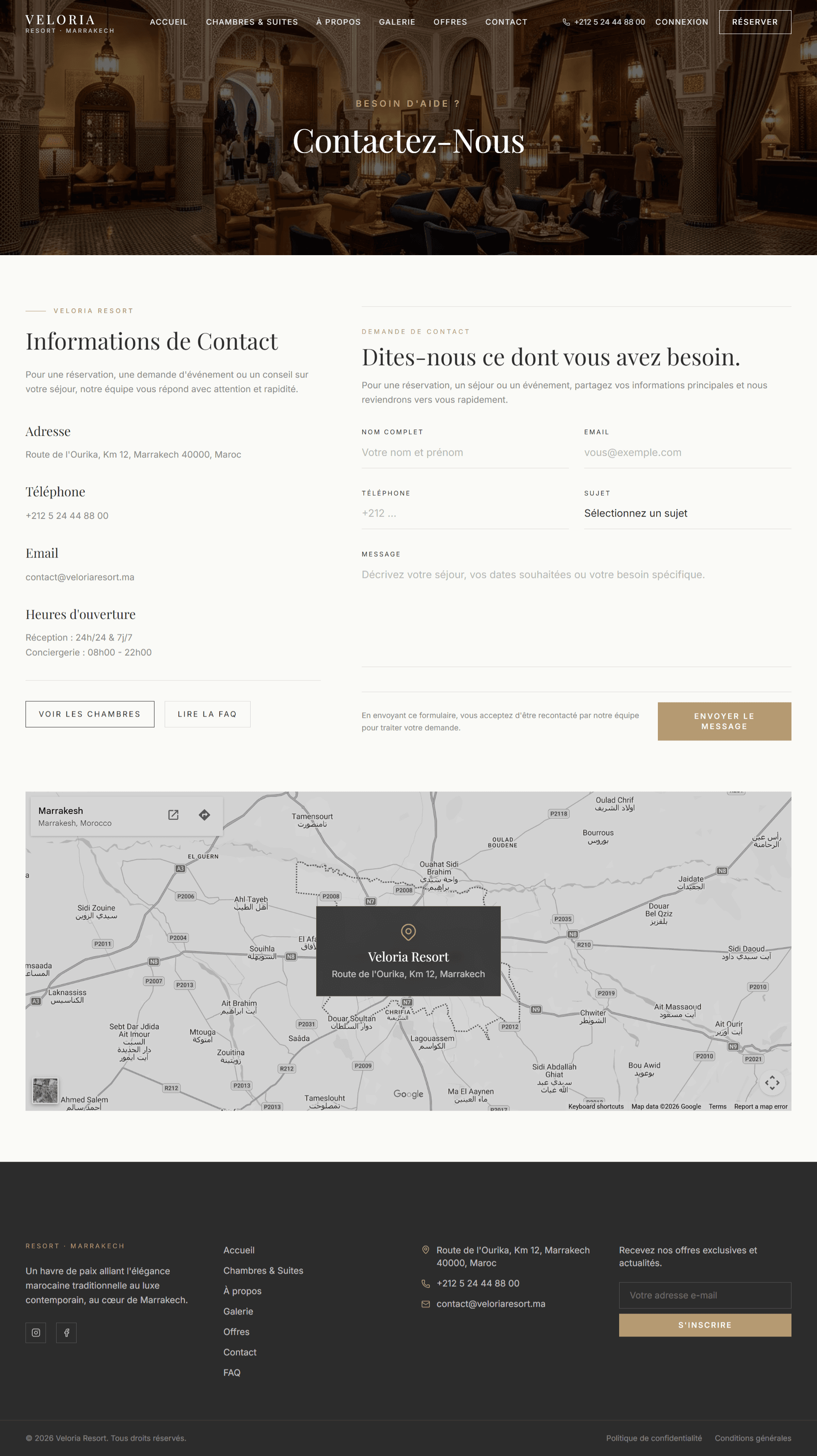 Veloria Resort — Contact