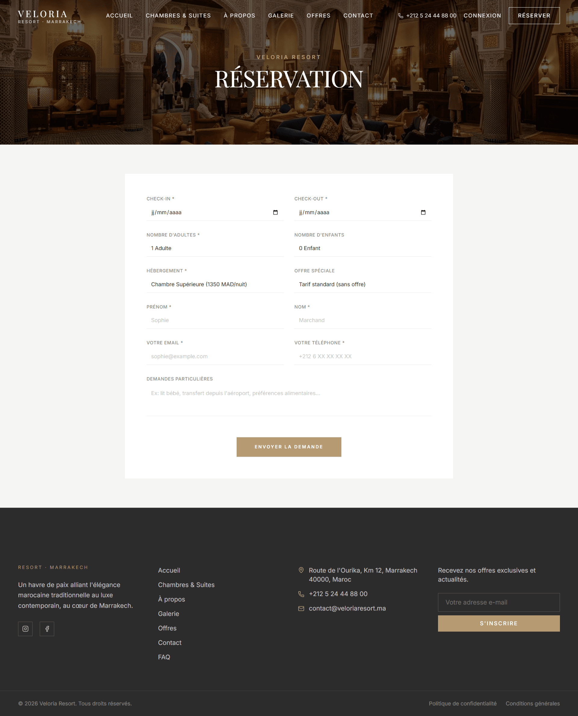 Veloria Resort — Reservation